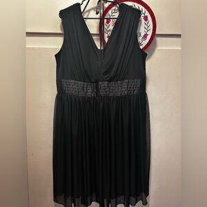 Trixxi Black Sleeveless Dress with Sheer Overlay
